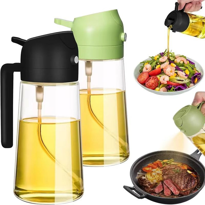 2-in-1 Oil Spray & Pour Bottle for Kitchen